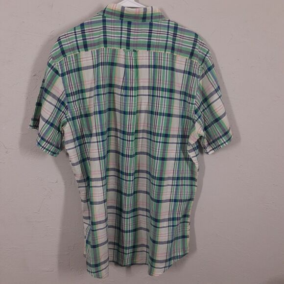 Izod Saltwater Relaxed Classics Shirt Mens XL Plaid Short Sleeve Button Up - Picture 5 of 7